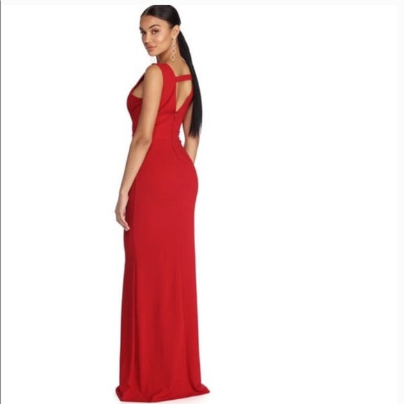 Long Red Prom Dress - Picture 2 of 4
